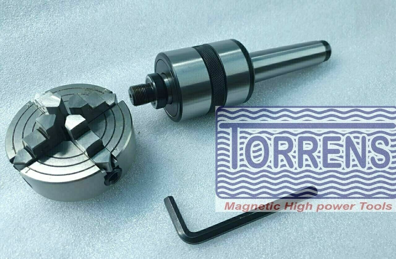 Revolving Center MT 3 Shank+ 4 Jaw Independent 65 mm Lathe Chuck Premium Quality