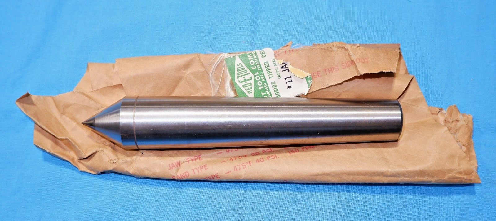 Dead Center, Carbide Tip, Ready Tool Co. – Jarno No. 11 Taper Shank – FreeShip