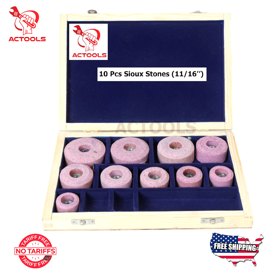 Sioux Valve Seat Pink Grinding Wheels Set 10 Pcs Stone Holder Star Drive 11/16”