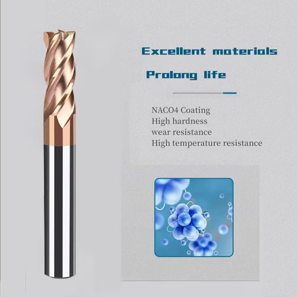5Pcs 4 Flute Solid Carbide End Mills HRC55 5/16″x7/8″x2″-1/2″-4F