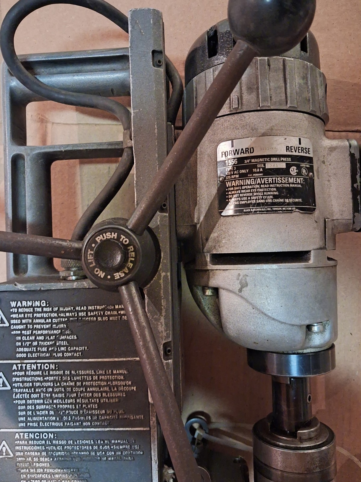 Black And Decker 3/4 Magnetic Drill Press #1556 Works