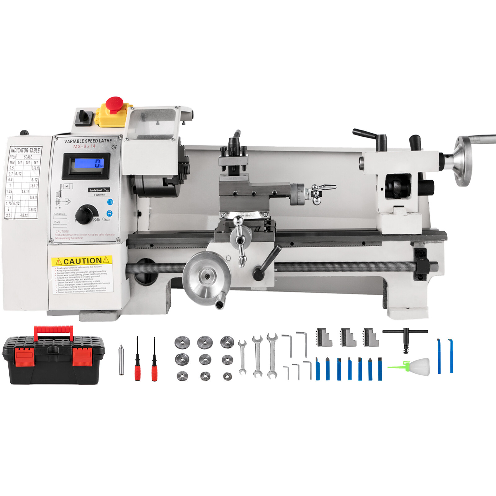 8×14″ 650W Precision Metal Lathe High Accuracy Variable Speed Milling Machine