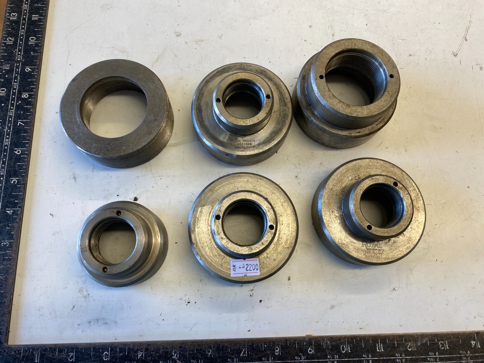 6 Lot Royal Products m75x2x22 m55x2x21 m60x1.5×19 25 CNC Lathe Chuck Adapter