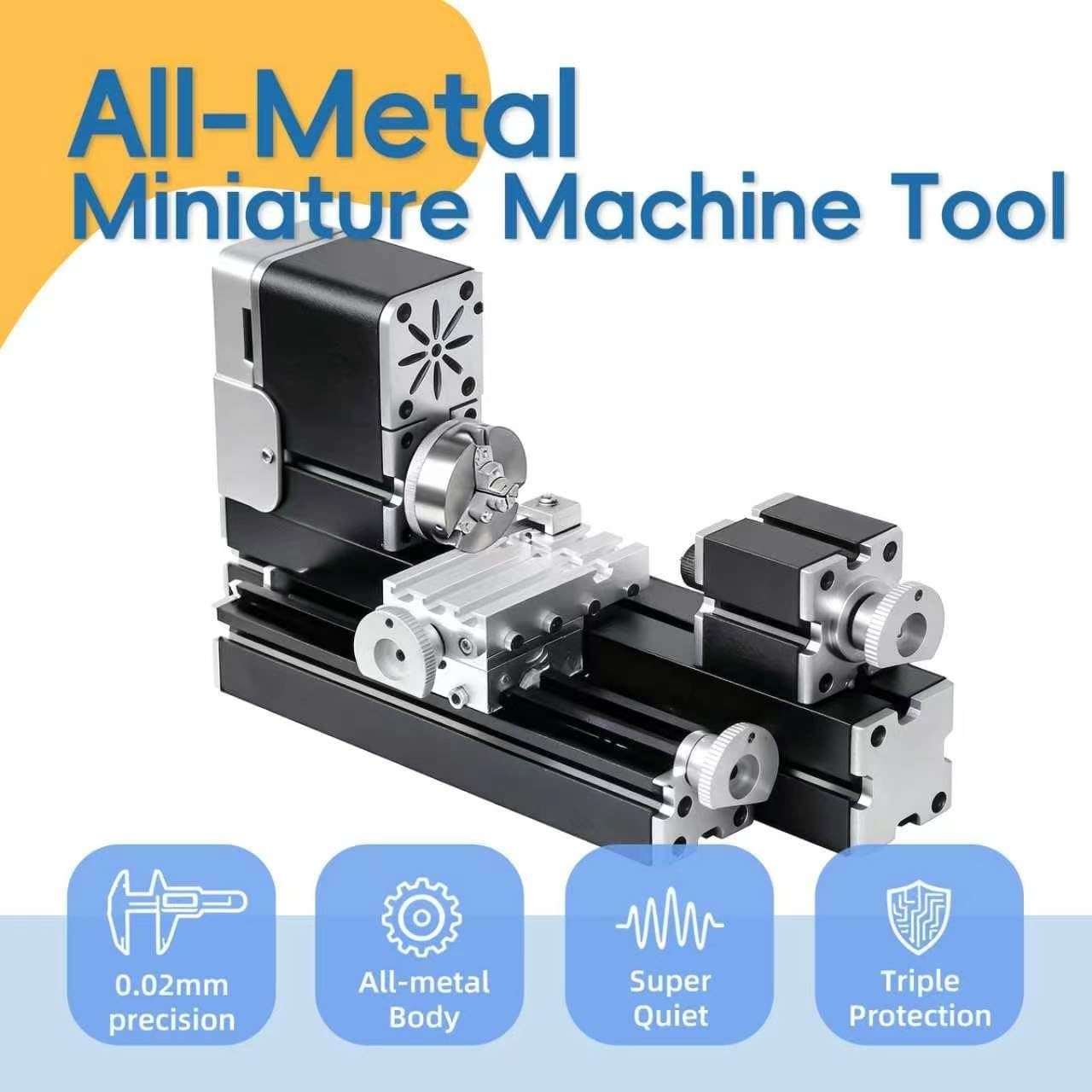 Compact 310mm All-Metal Lathe – 36W Ultra-Quiet Motor for Hobbyists & Educators