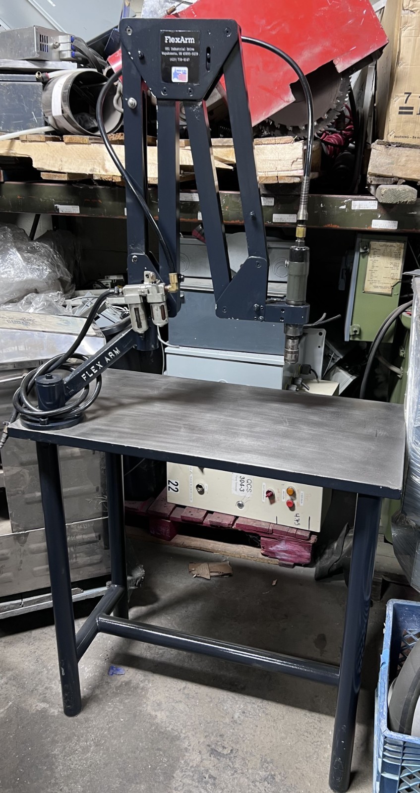 FLEXARM PNEUMATIC TAPPING MACHINE UNIT FLEX ARM WITH STEEL TABLE