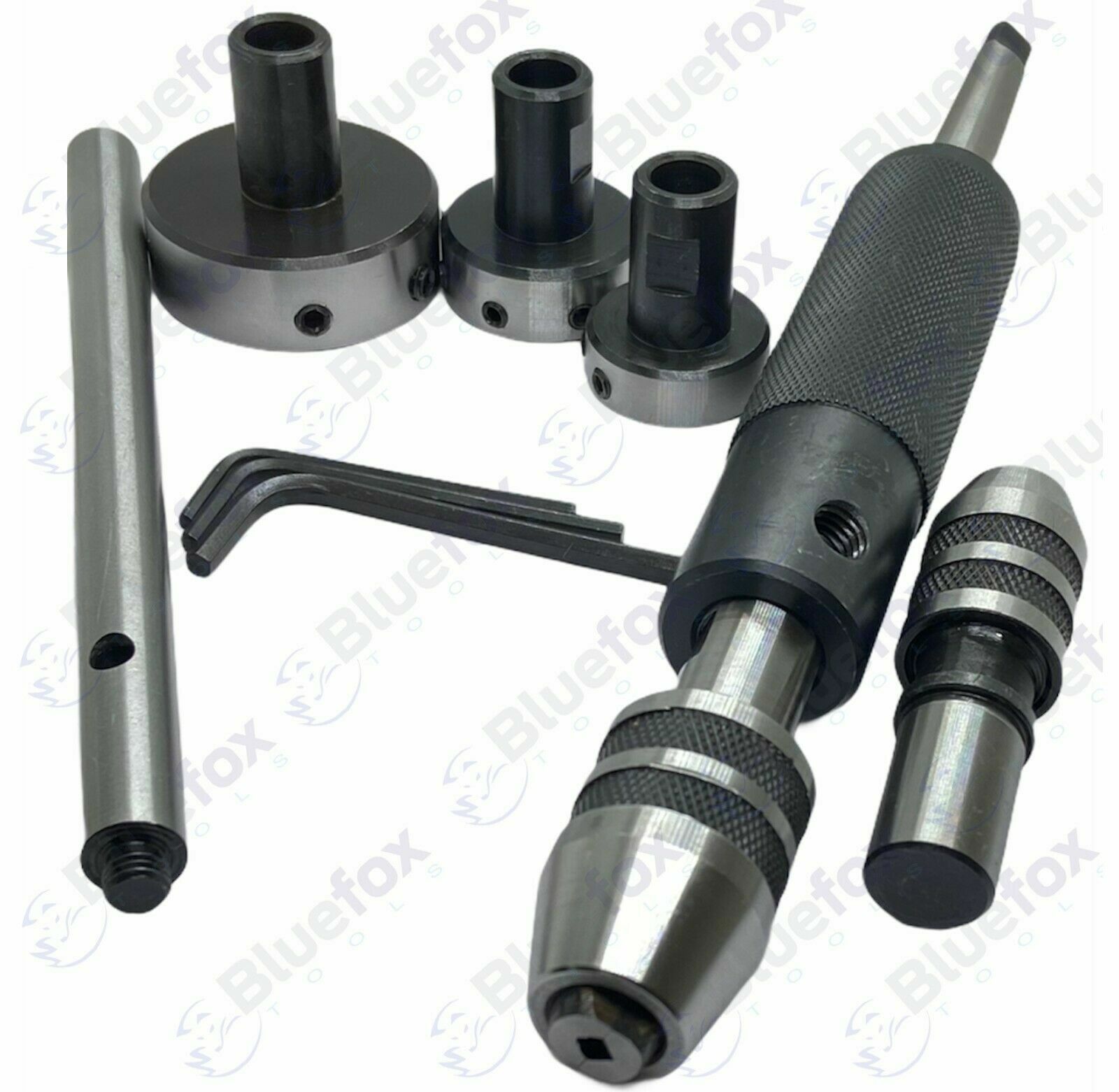 Lathe Tailstock Tap & Die Holder Kit MT1 Shank Threading Tapping Set Wooden Box