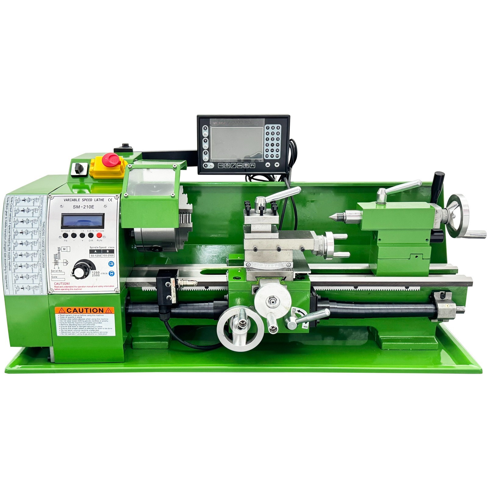 8”*16” Precision Instrument Metal Lathe Bench with Digital Grating Scale 110V