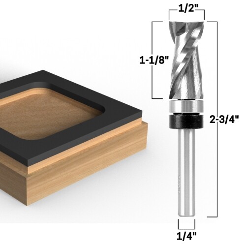 Top Bearing Upcut Flush Trim Router Bit – 1/4″ Shank – Yonico 31206q