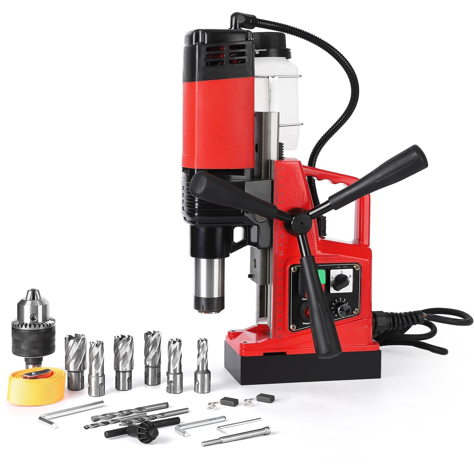 1400W 810 RPM Magnetic Drill Press 110V 2″ Boring Diameter Drill Bits Portable