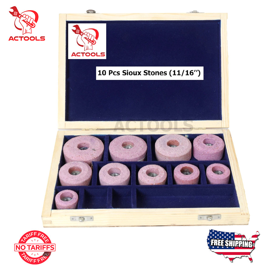 Sioux Valve Seat Pink Grinding Wheels Set 10 Pcs Stone Holder Star Drive 11/16”