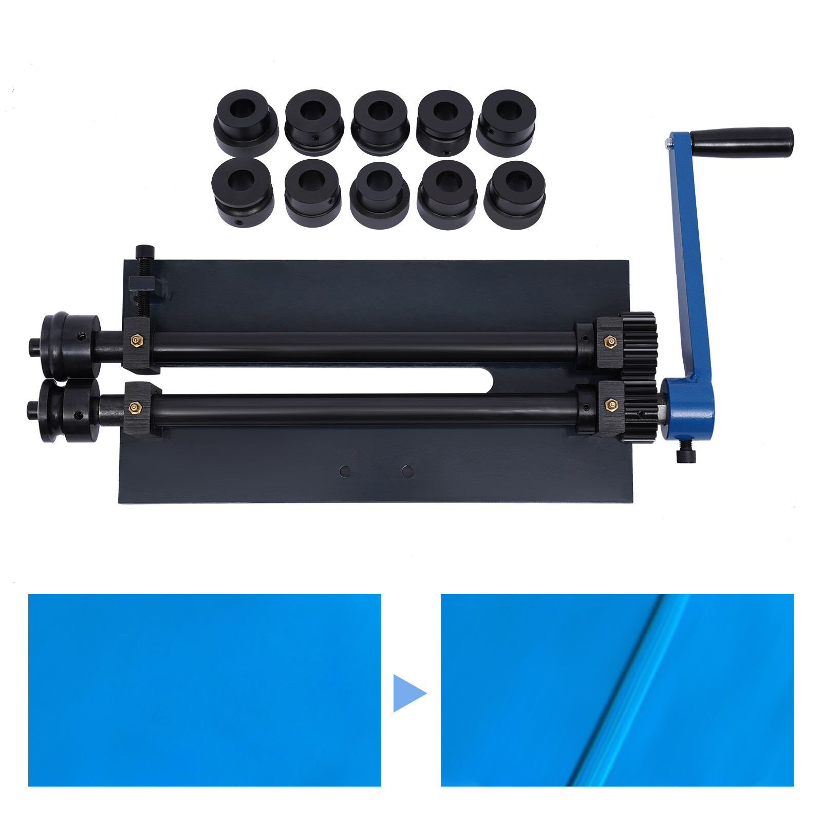 RM12 Manual Sheet Metal Bead Roller Heavy Duty 6 Dies 12 Inch Vice Mount