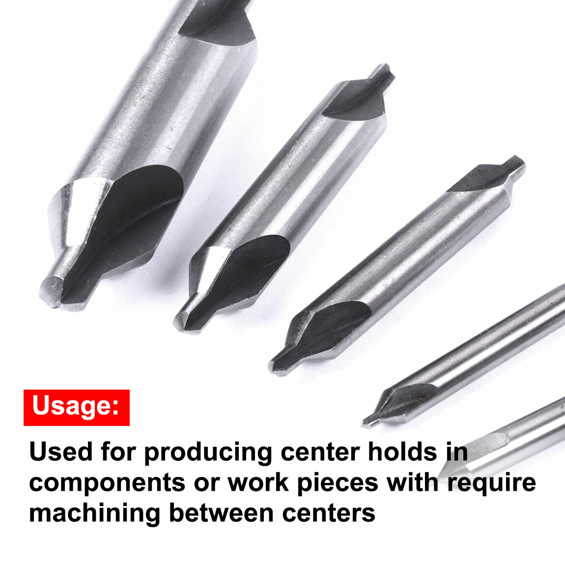 5PCS Center Drill Countersink Pilot Bit Lathe Set Drill Bit HSS Metal US Stock