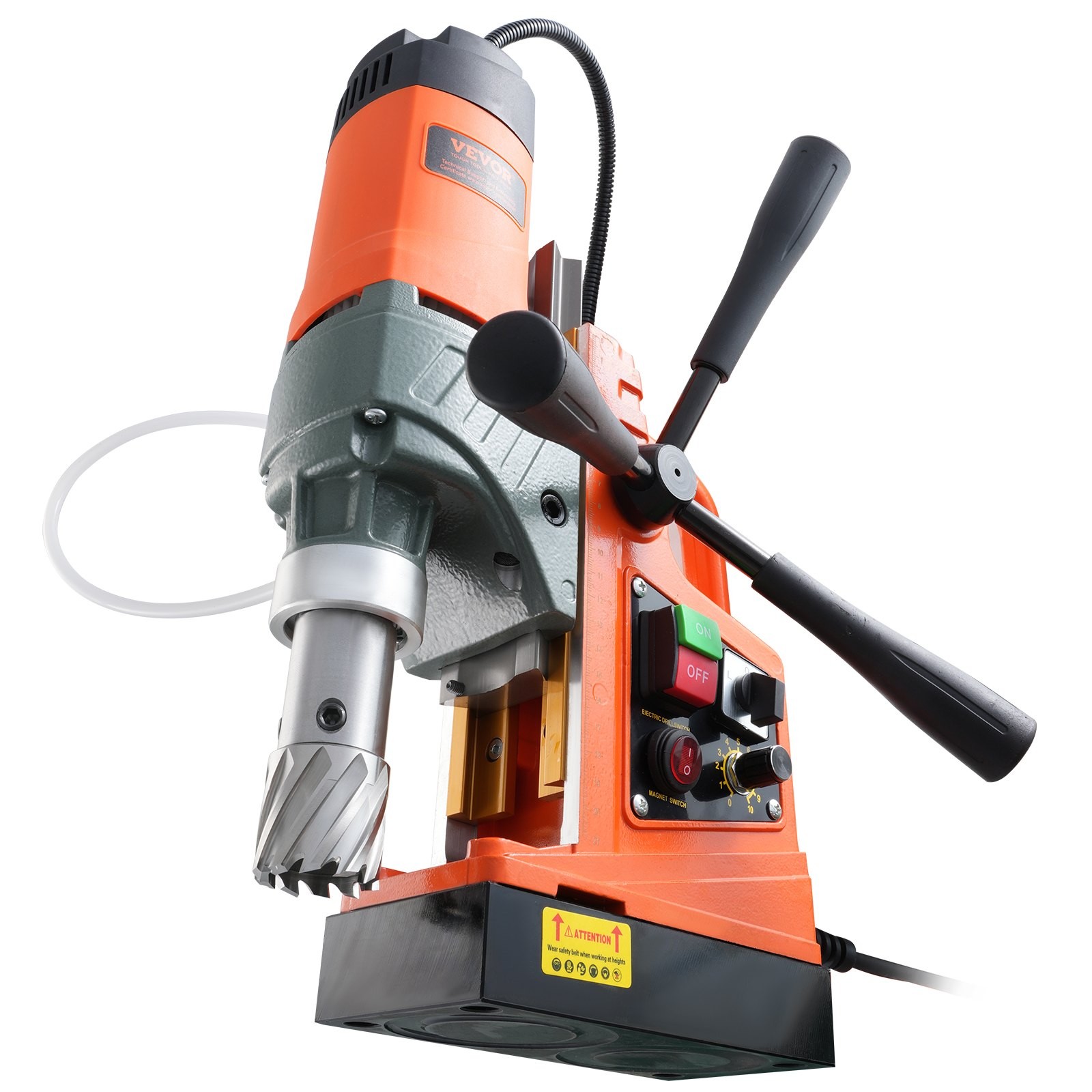 1450W 12500N Portable 850RPM 1.6″ Mag Drill Press 11HSS Bits Magnetic Drill
