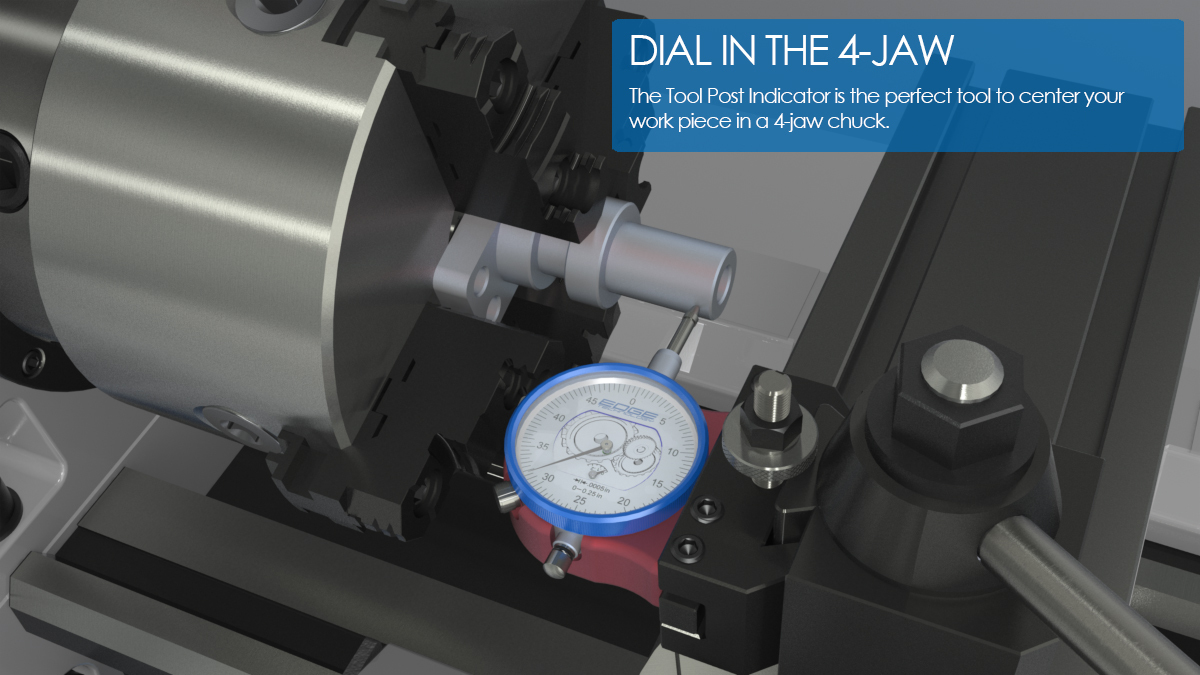 Tool Post Indicator to set 4 Jaw Lathe Chuck on Spindle Axis #42