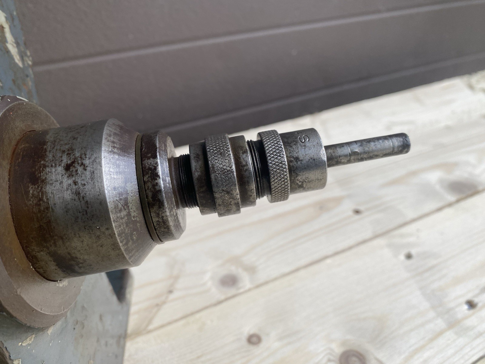 Vintage Lathe Milling attachment Part Grinding Polishing Arbor Flat Belt Spindle