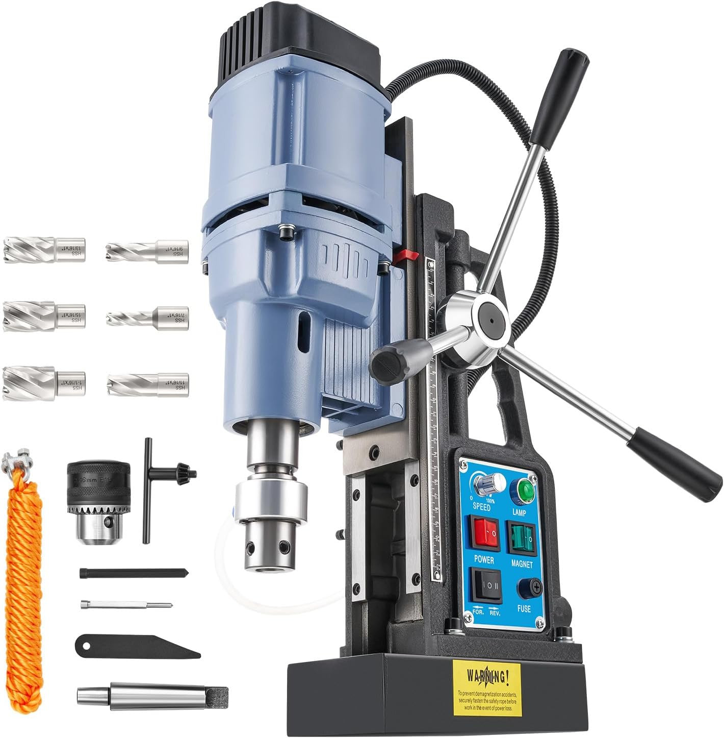 Magnetic Drill Press with 6 Drill Bits, 1550W Mag Drill Press with 2″ Dia. 3125