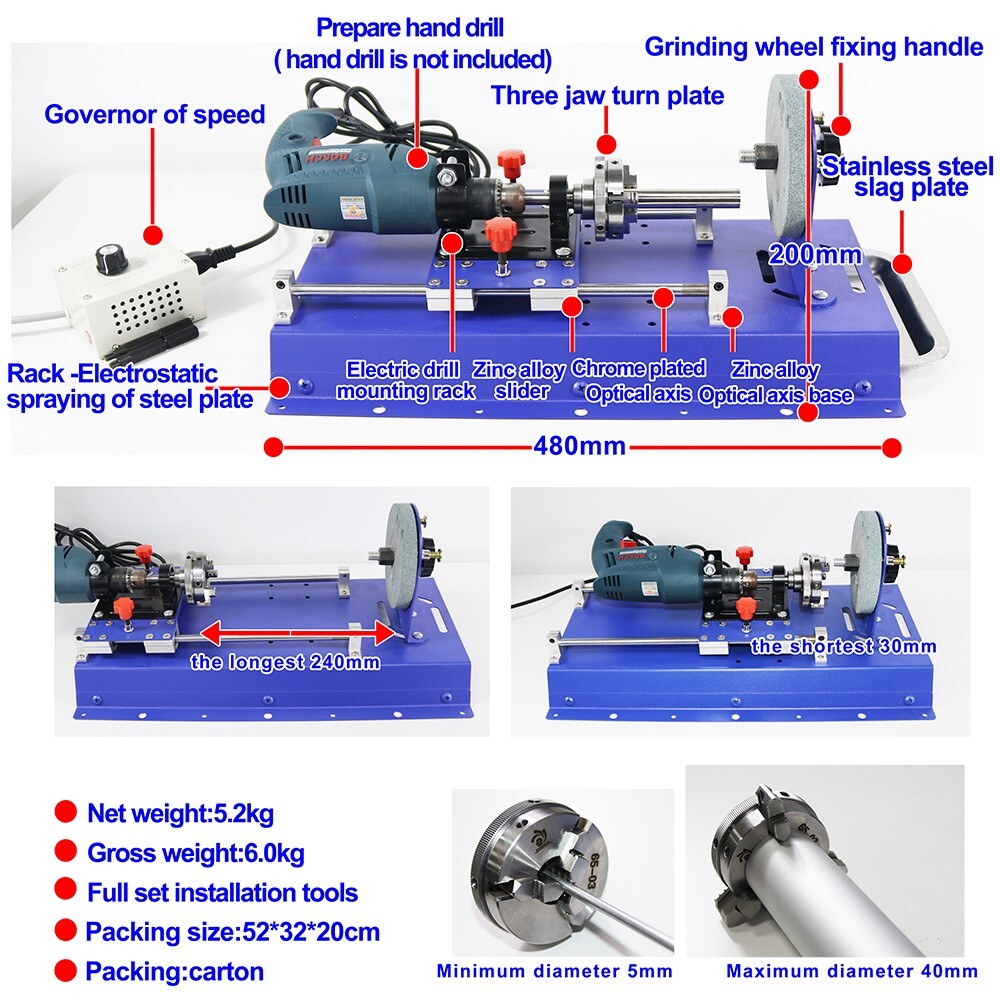 TECHTONGDA TJ10 Small Metal Pipe Rod Multifunctional Processing Machine New