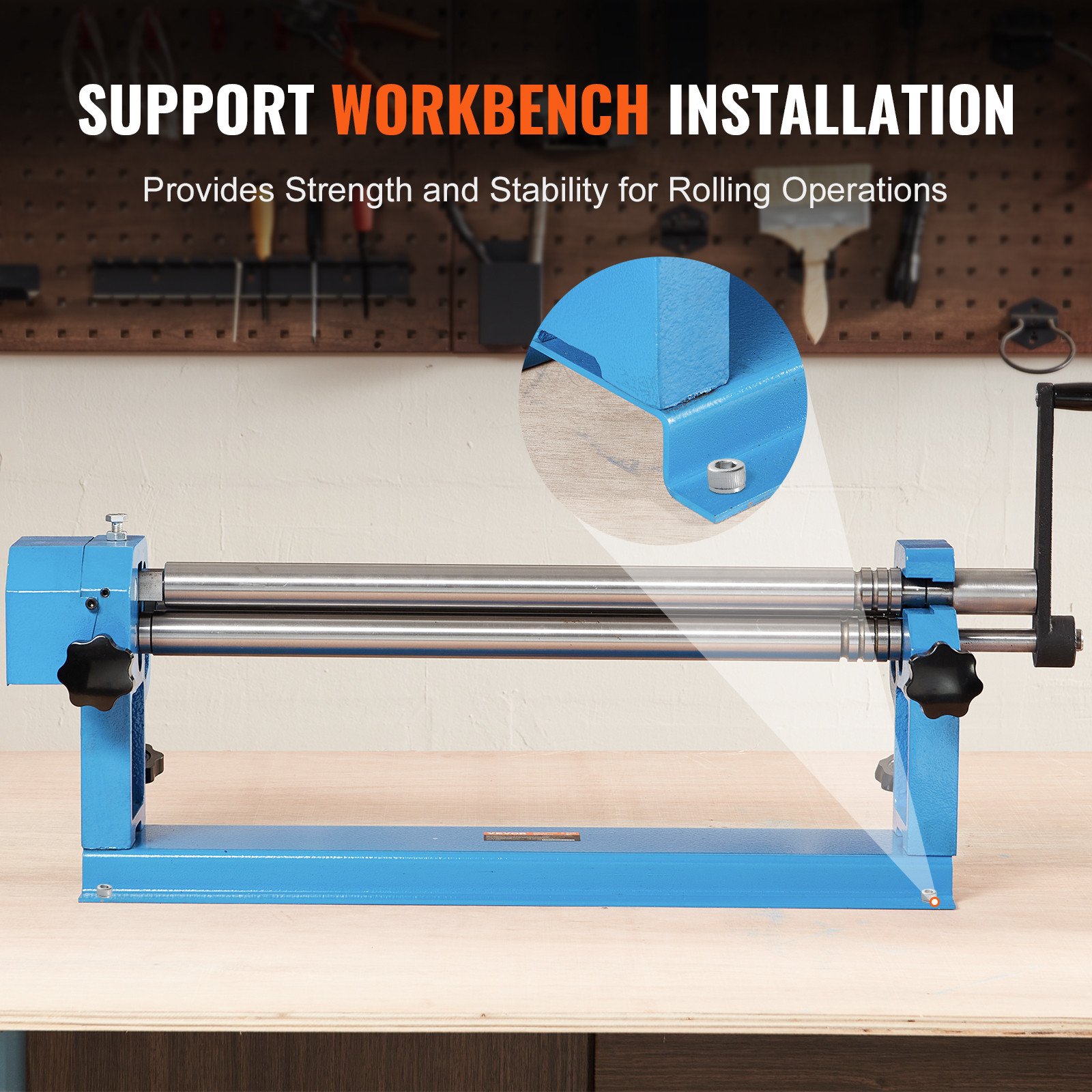 VEVOR Slip Roll Machine Sheet Metal Slip Roller 24” x 16 Gauge φ1.49 in Roller