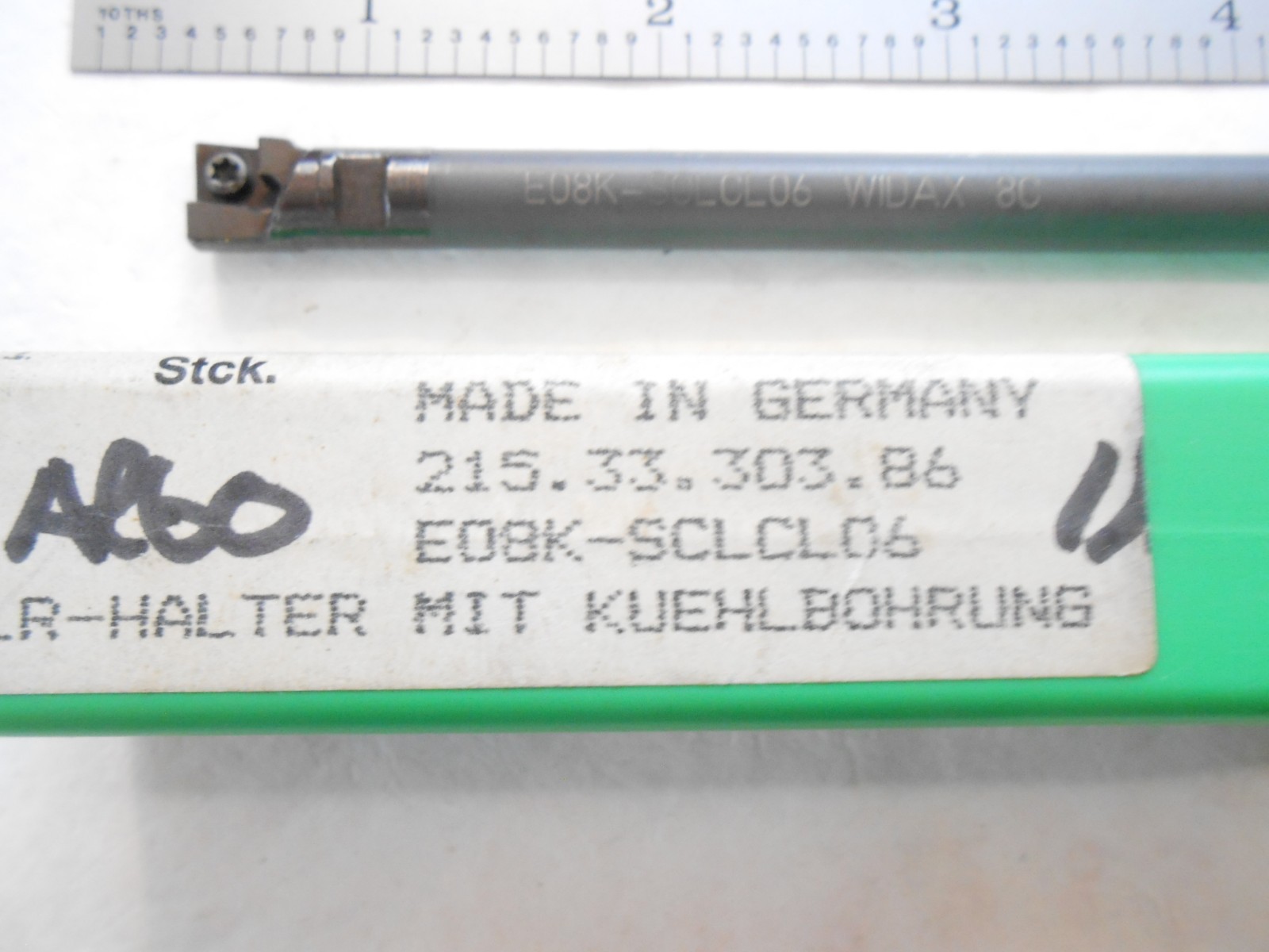 NEW WIDIA E08K-SCLCL06 CARBIDE L.H. BORING BAR 8MM SHANK X 115MM OAL COOL-THRU