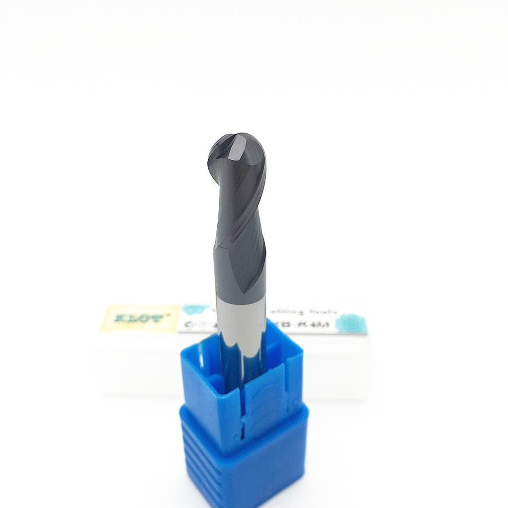 2pcs HRC50 ALTiN Coated Ball Nose Solid Carbide End Mill R0.5-R2 2-Flute