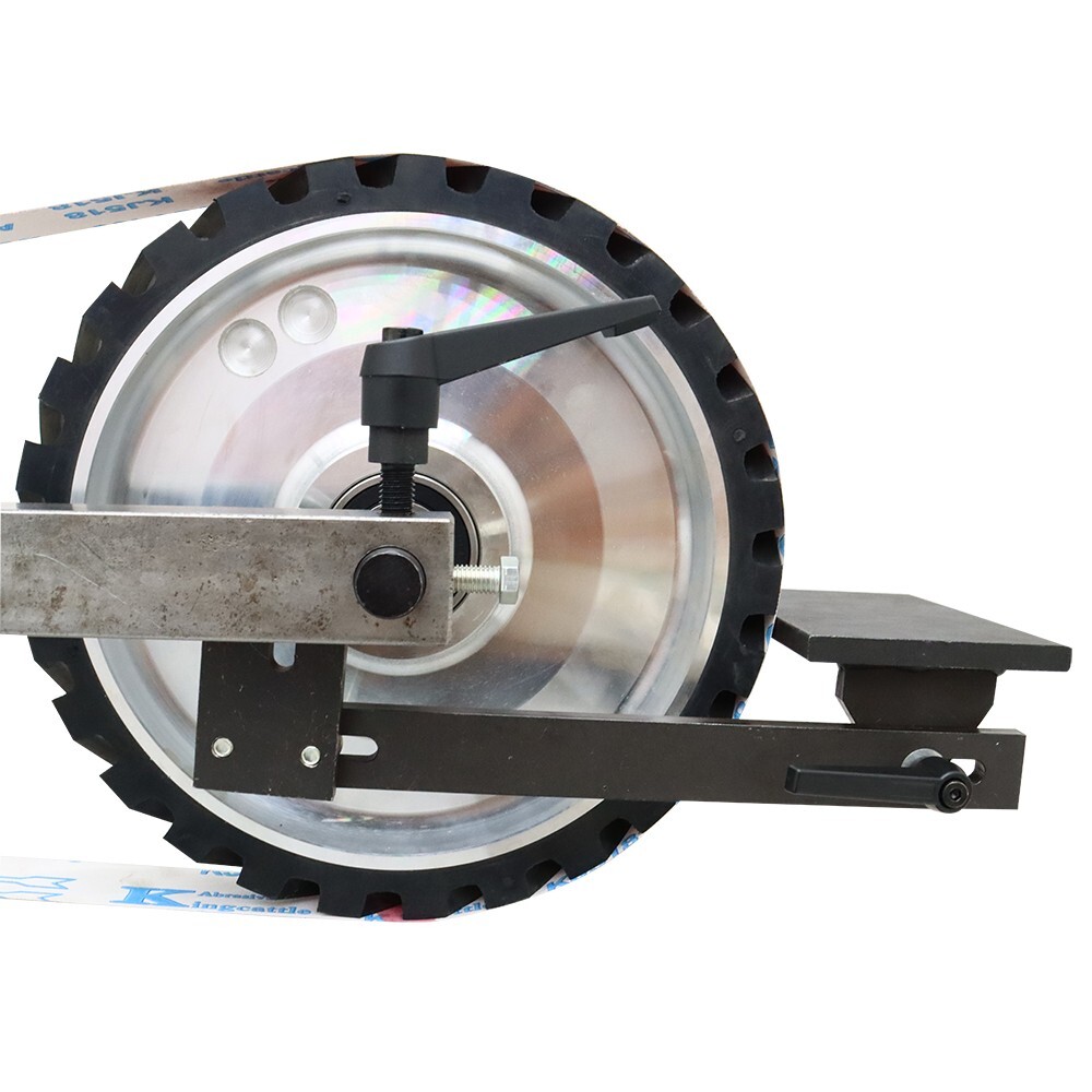 72″-82″ Sand-Belt Grinder with 3 Grinding Wheel for Arc/Flat/Concave Grinding
