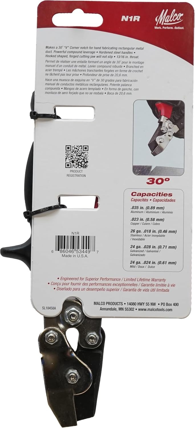 Hand-Powered Notcher – Clean 30° Cuts with 13/16′ Throat Depth & Non-Slip Handle