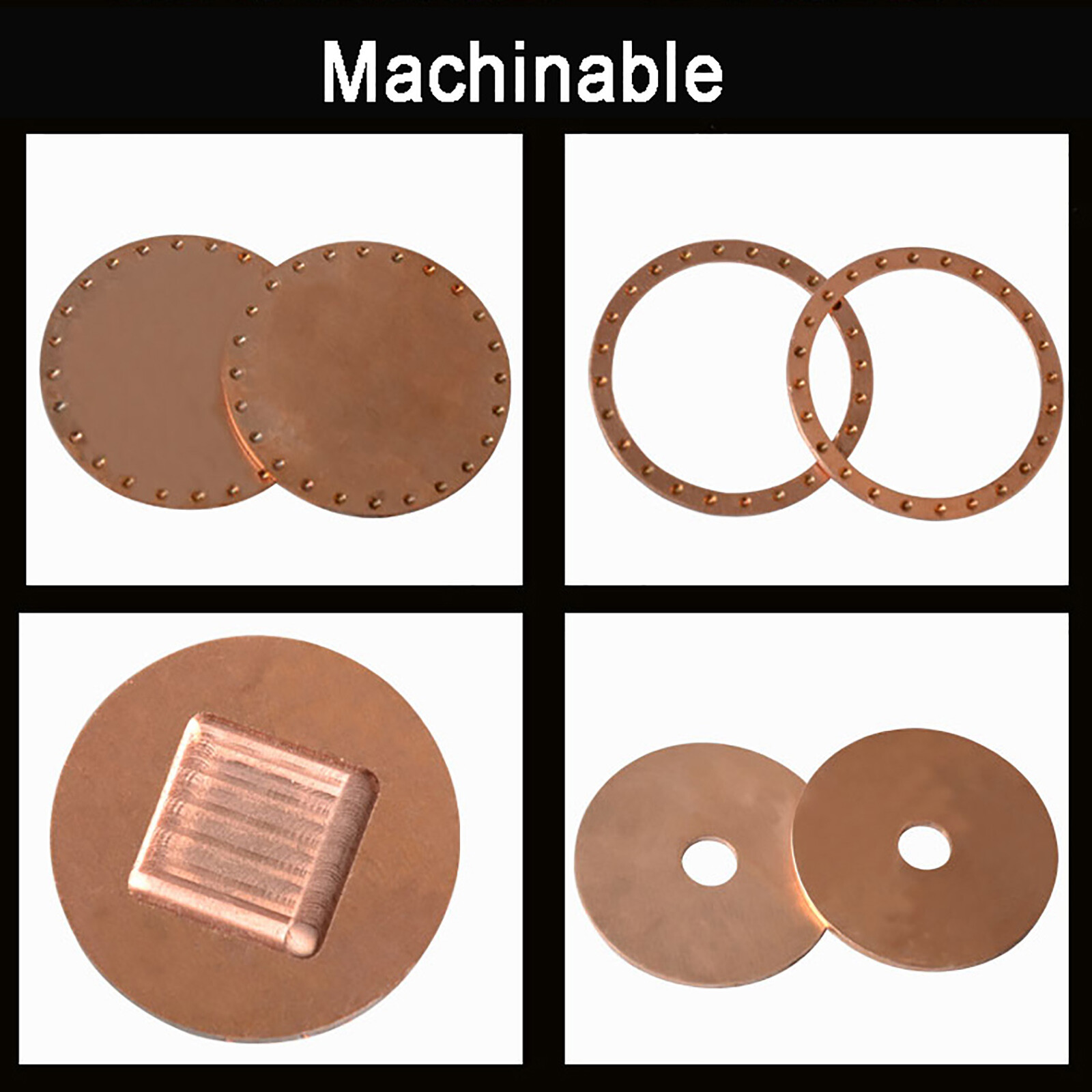 Copper Plate Sheet Round Metal Panel | Ø 50mm-200mm | Thick 0.8/1/1.5/2/2.5/3mm
