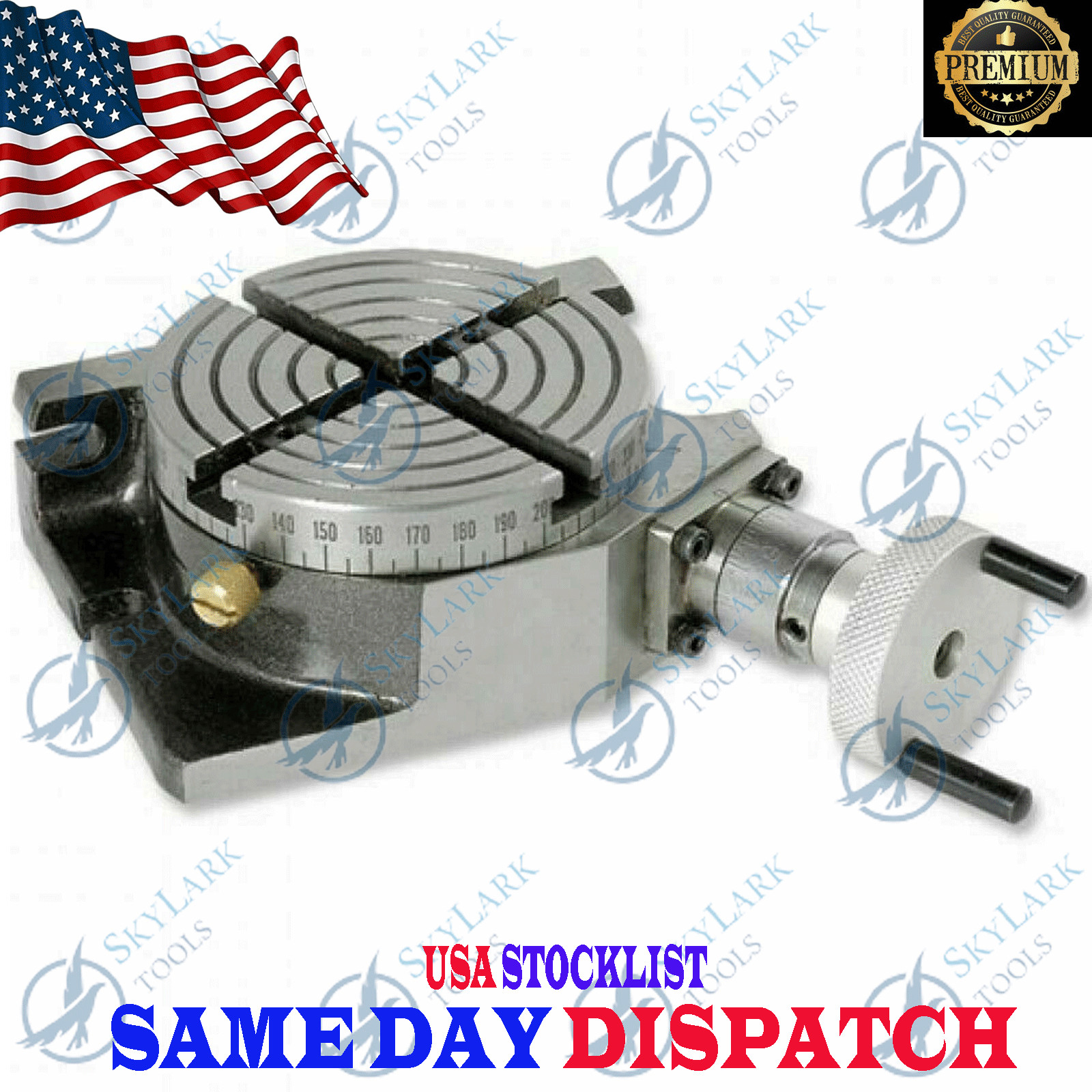 80MM 3 Inch Horizontal & Vertical Rotary Table 4 Slot Milling Machine