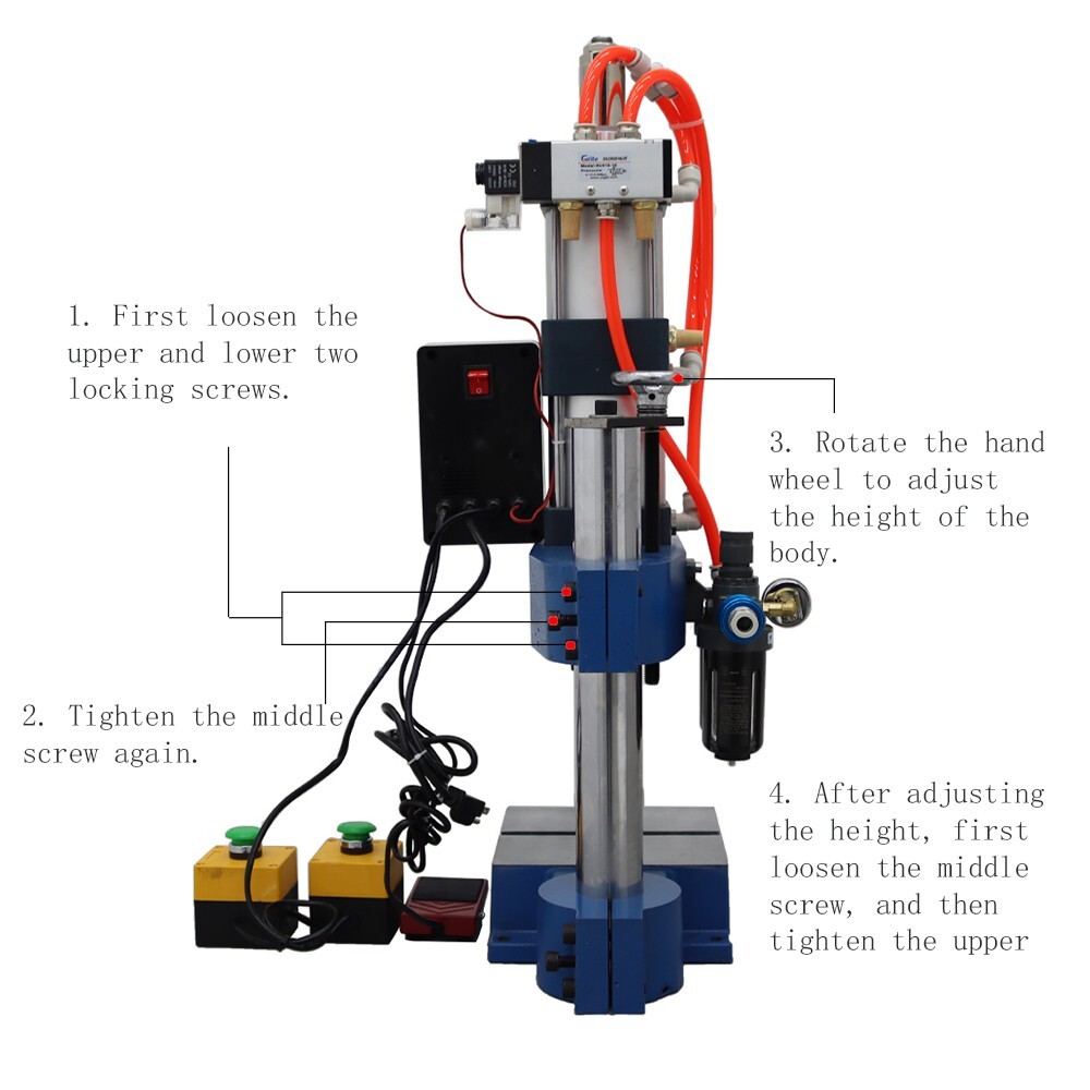 Pneumatic Punch Press Machine 1Ton 2200Lbs Sheet Metal Hole Press Machine 110V