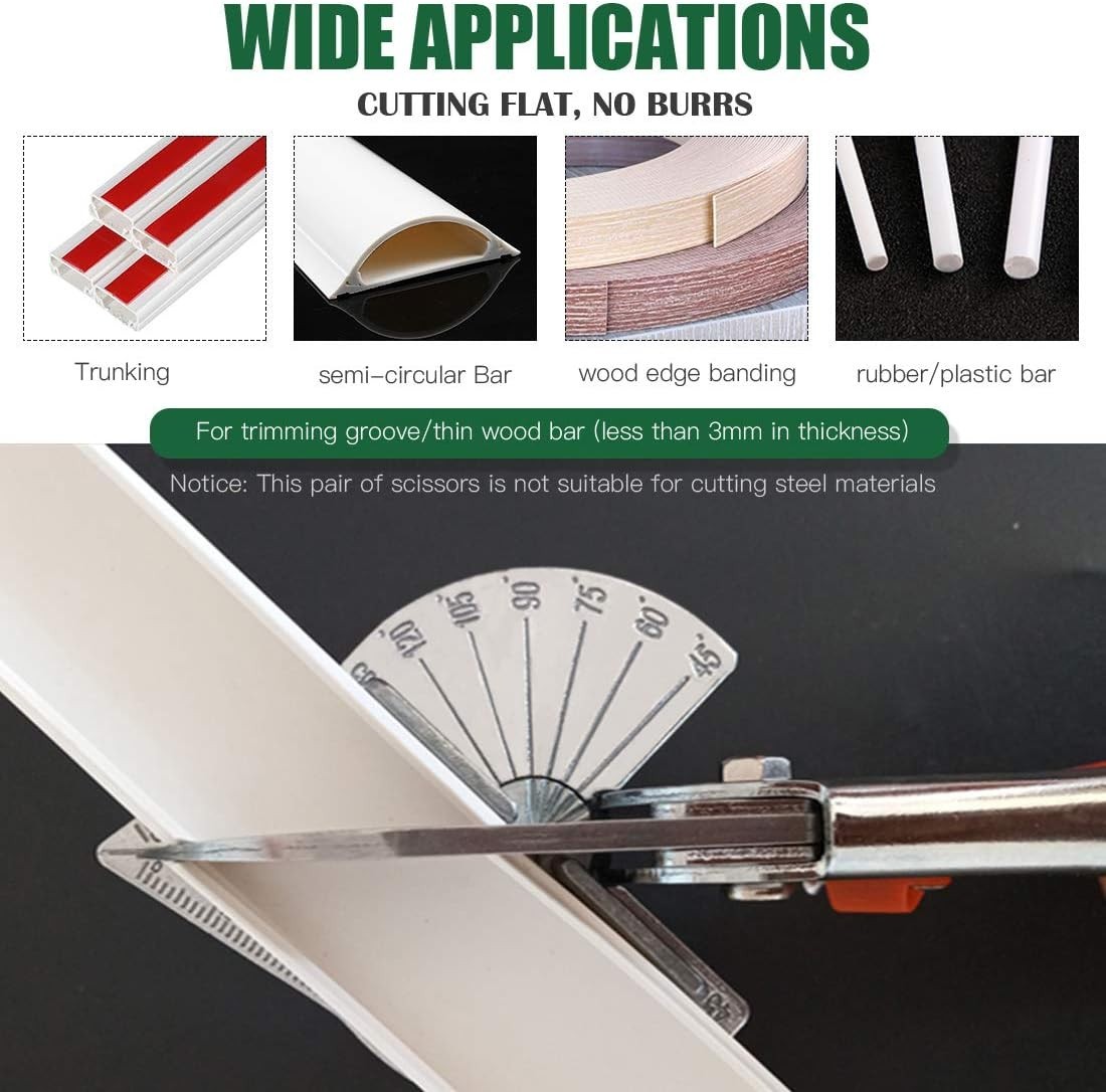 7Pcs Miter Shear Cutter: Angle Adjustable 45-135°, Ideal for Soft Woods