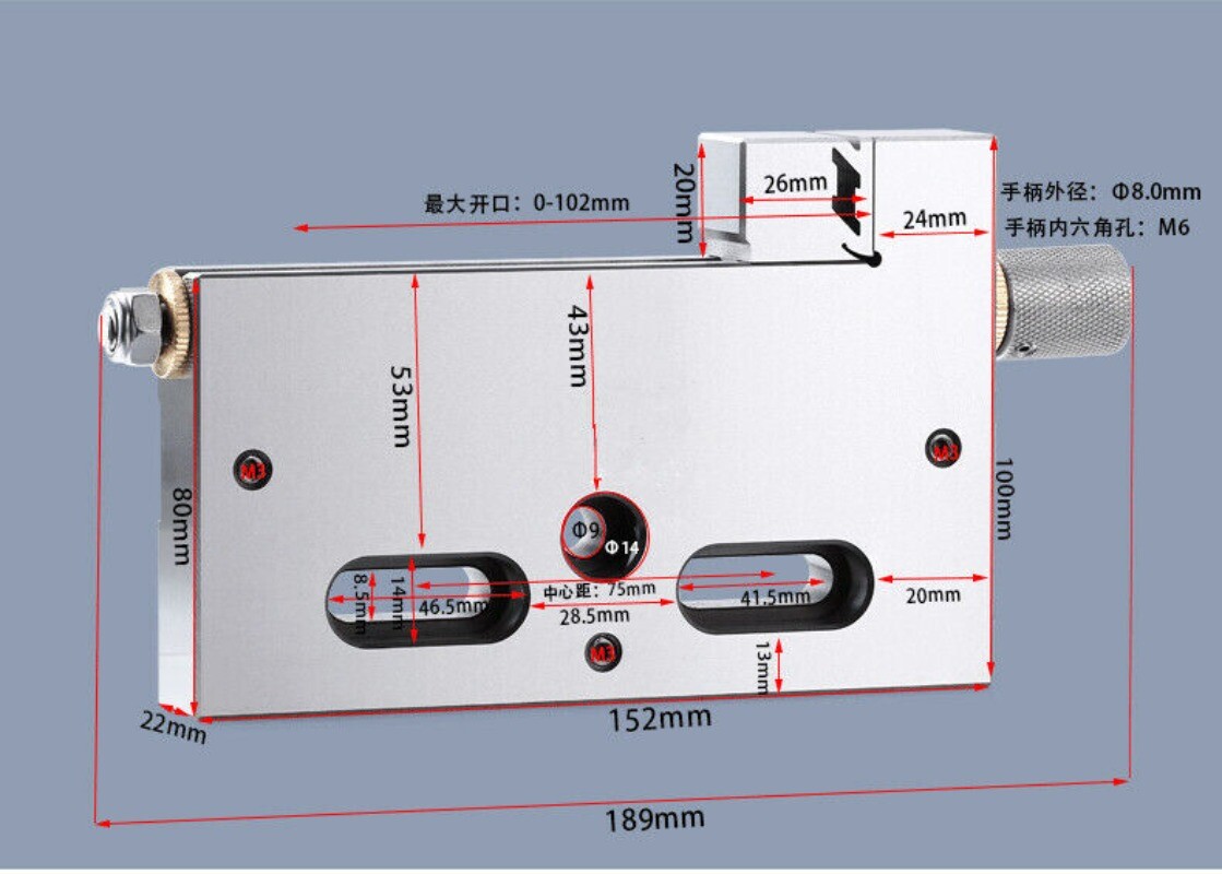 1*Wire EDM High Precision Vise Stainless Steel 4″ Jaw 100mm Opening 3Kg Clamping