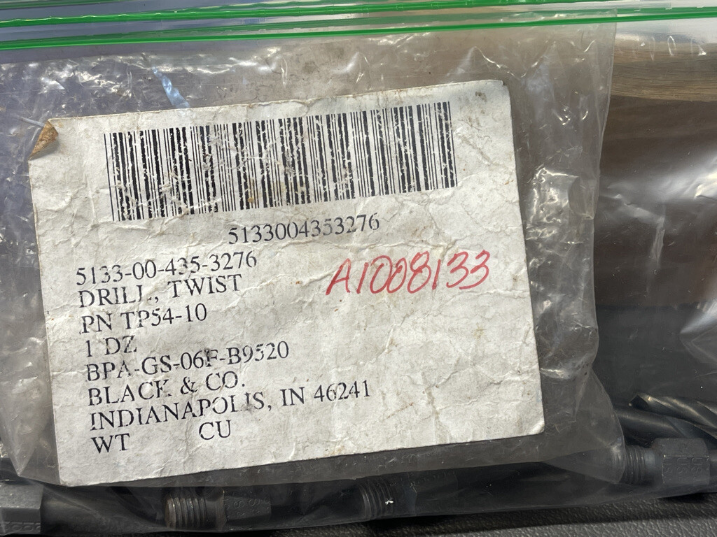 Threaded Shank Drill Bit, #10 0.1935″ Twist Drill TP54-10 #5133-00-435-3276