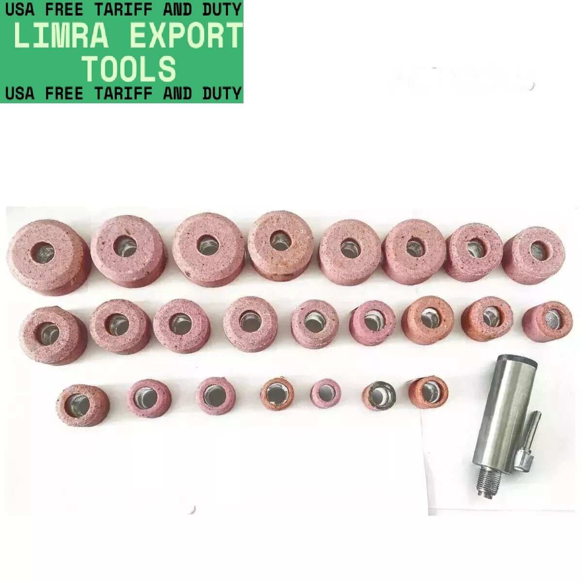 Sioux Valve Seat Pink Grinding Wheels Set of 24PCs Stone Holder Star Drive 11/16