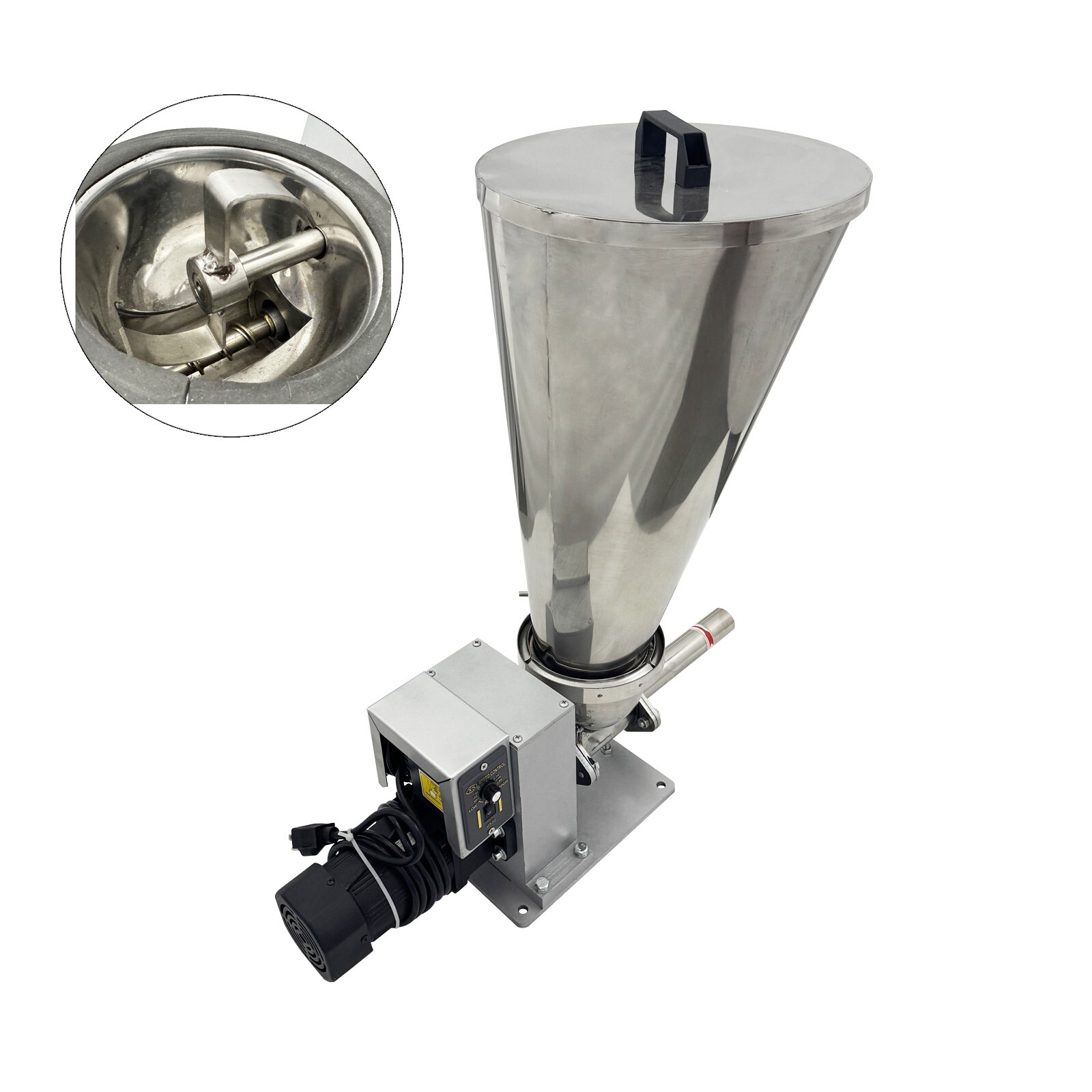 220V 1PH 0.12KW Single Screw Feeder Stainless Steel 0.6-3kg/h for Granules Fiber