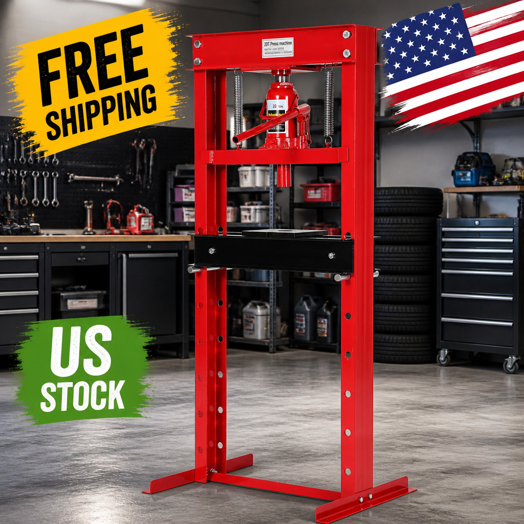 Hydraulic Press 20 Ton Hydraulic Shop Press H-Frame Garage Floor Adjustable Shop