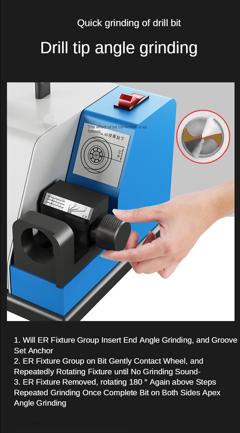 High Precision Automatic Drill Grinding Machine Twist Drill Special 220V 150W