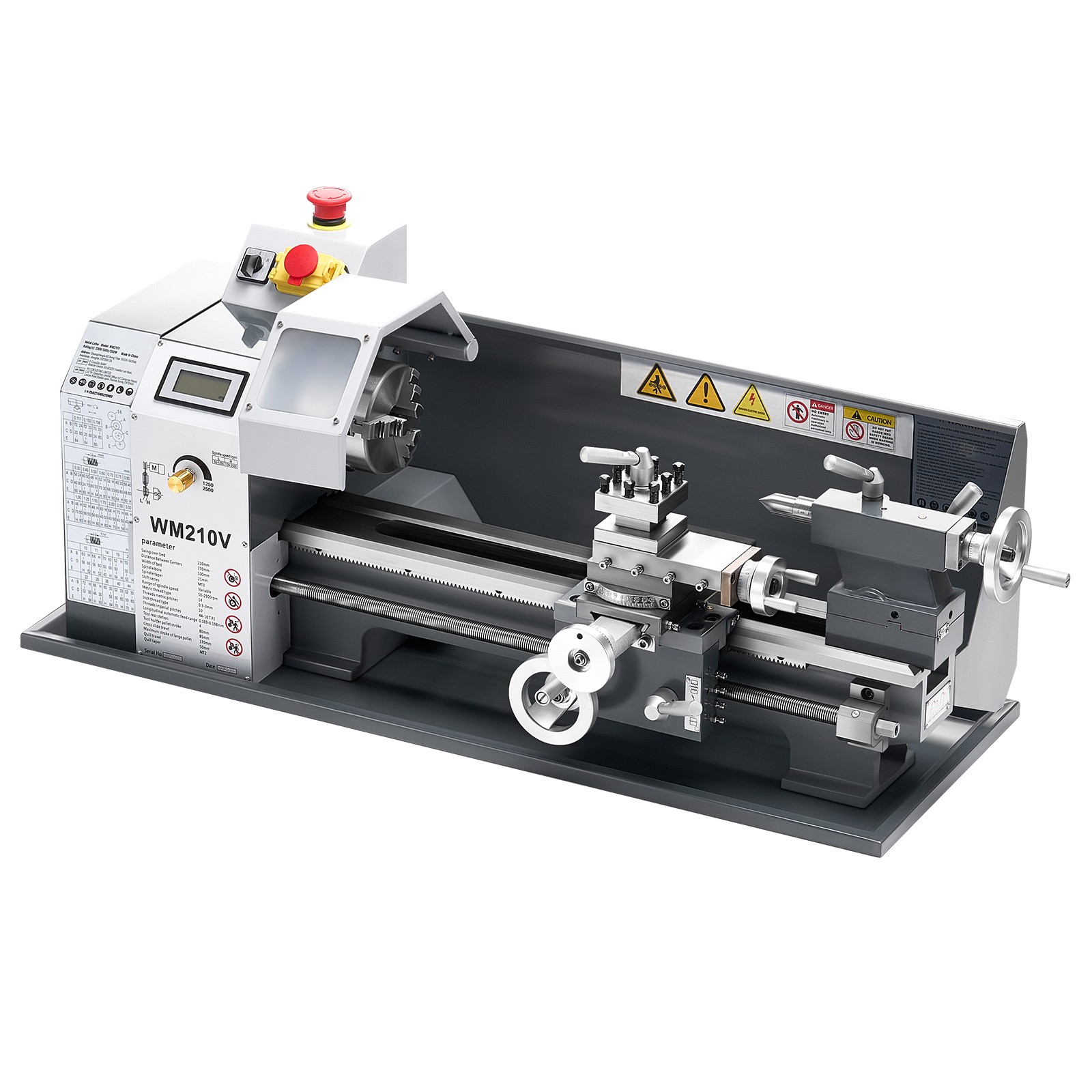 Metal Lathe 8 x 16 in 550W Benchtop Lathe Machine 0-2500 RPM Variable Speed