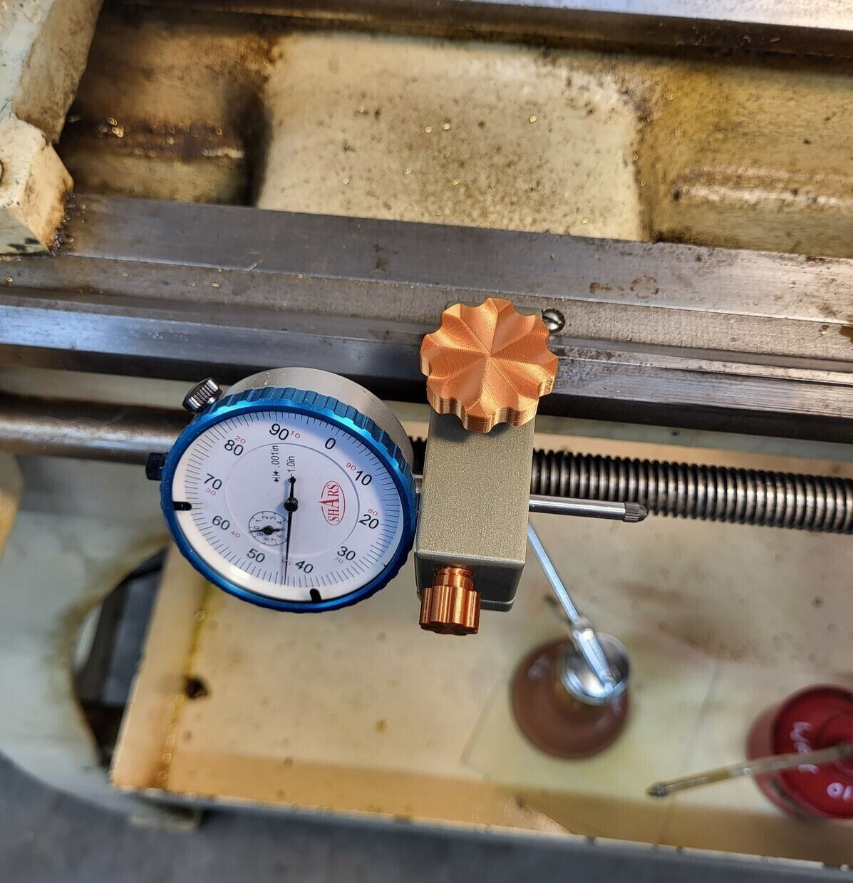 Clausing 100 MK3 12 in. lathe carriage Dial Indicator Holder!(3d Print)