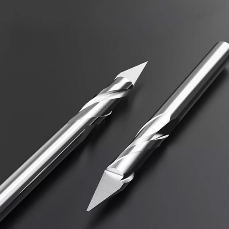 2-Flute Spiral Pointed Knife CNC Engraving Bit Tungsten Steel Carving Cutter New