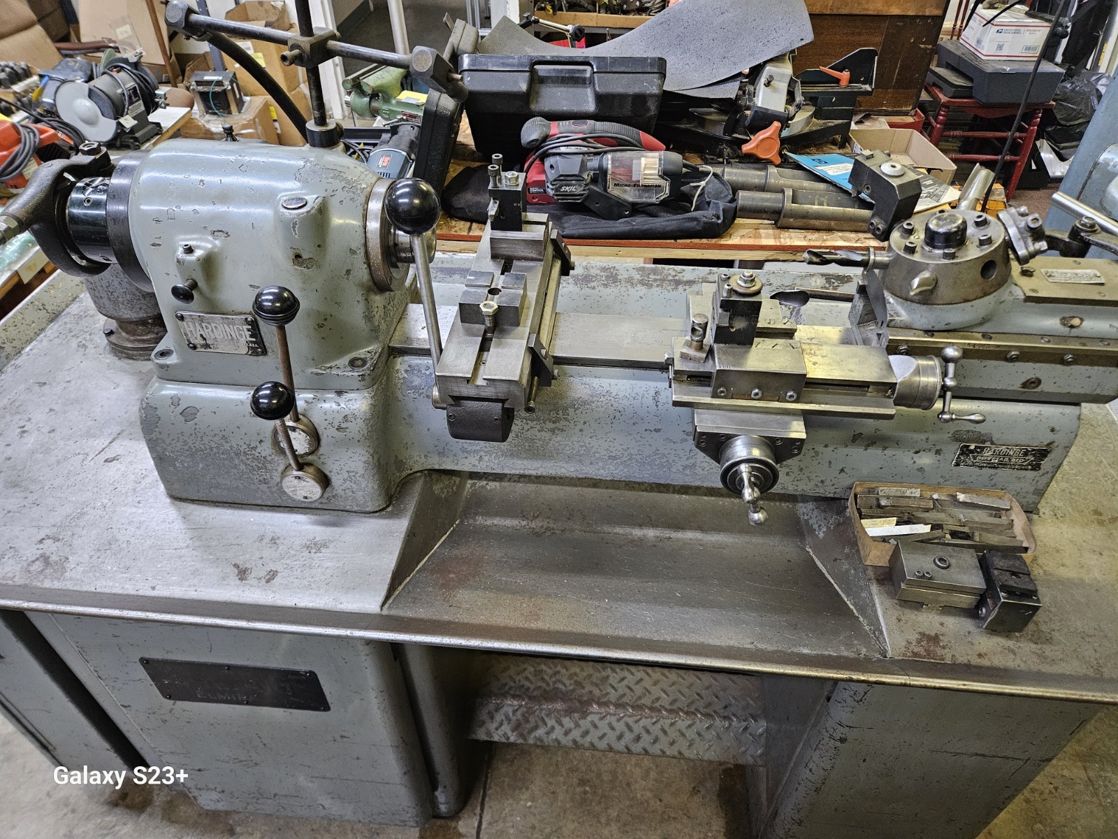 HARDINGE DSM-59 TOOL ROOM LATHE, COLLET CLOSER, 6-STATION TURRET