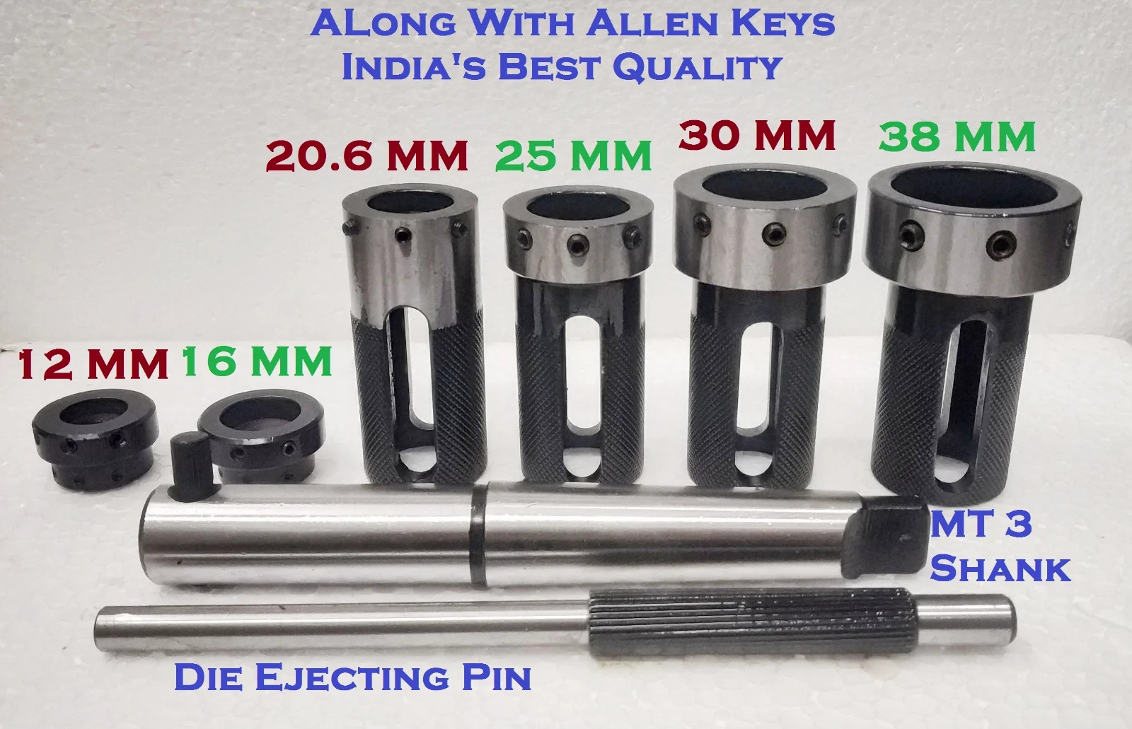 Lathe Tailstock Die Holder Set Of 6 Floating Type MT3 SHANK Holds Metric Die