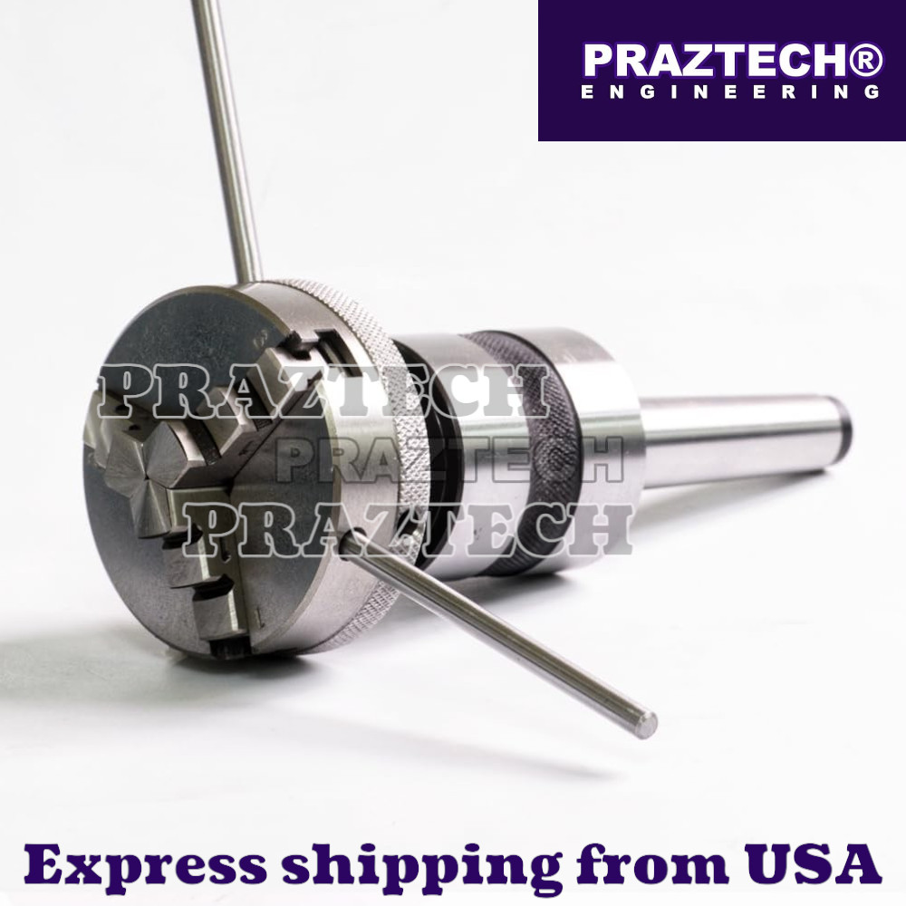Lathe Revolving Center with 65mm 3 Jaw Self Centering Chuck MT2 Tailstock Shank