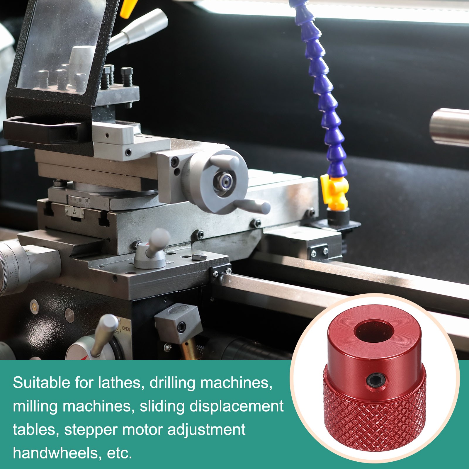 Aluminum Alloy Handwheel 20mm OD 8mm Bore Hand Wheel for Lathe Red
