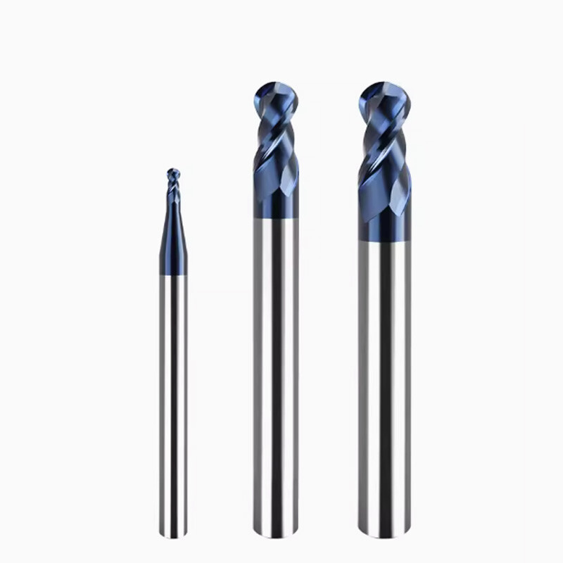 2 Flute Ball Nose End Mill Solid Carbide Milling Cutter Bit TiSiN Coating CNC