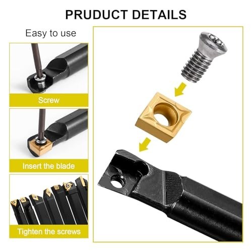 21PCS Indexable Lathe Tool Kit – 1/2″ Shank Turning Holders & Carbide Inserts