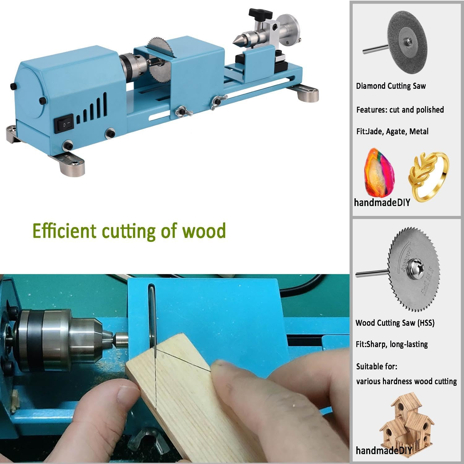 Versatile Mini Lathe Machine for Wood & Metal – Easy to Use with Tools