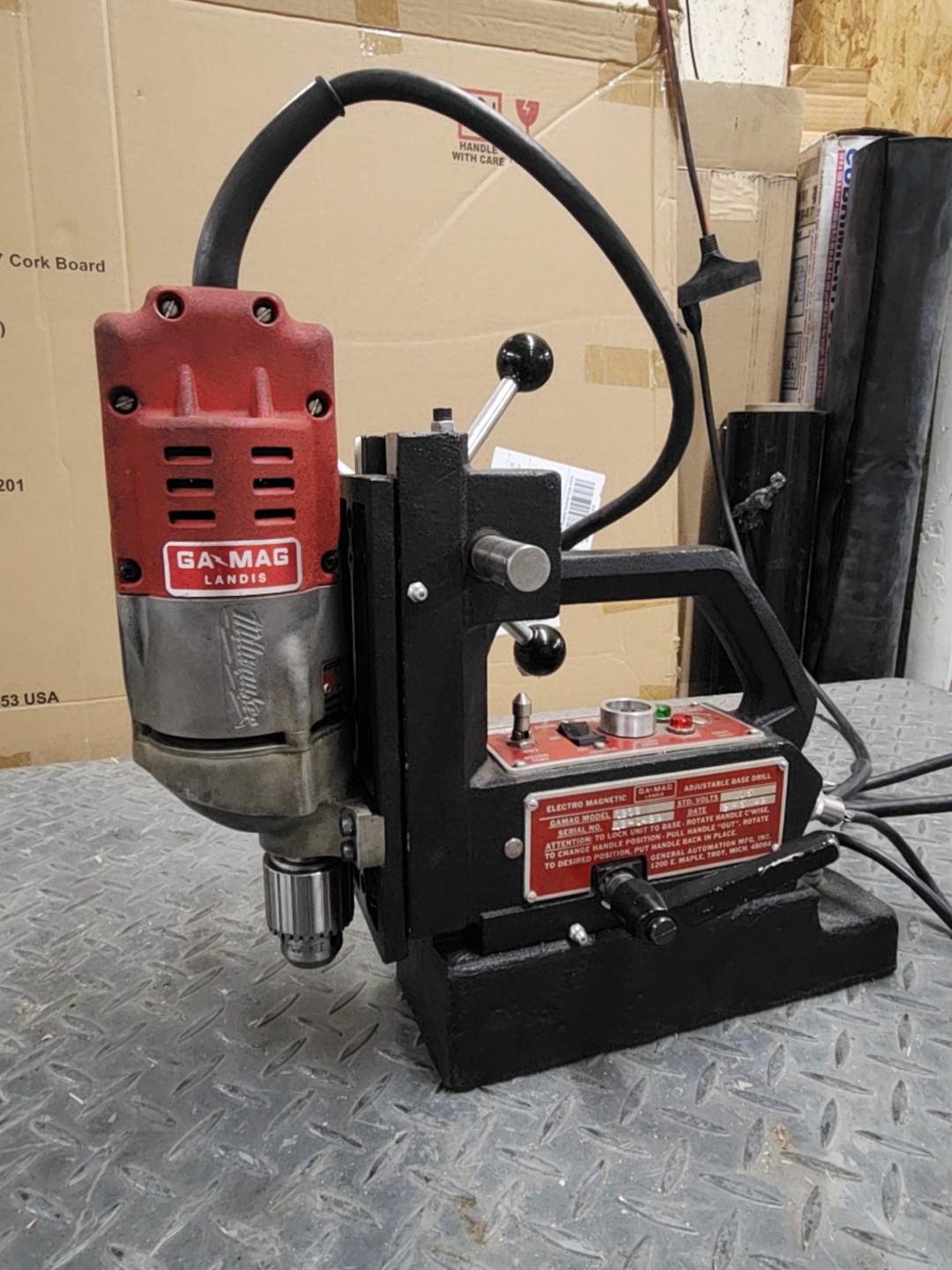 GaMag 1208 Landis Adjustable Magnetic Drill Press Fixed Speed + Reverse Mag Bore