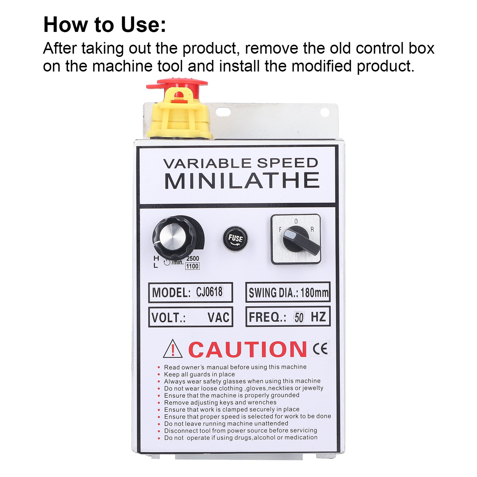 Lathe Control Box Efficient Speed Controller For Working With Lathe Tool AC 220V