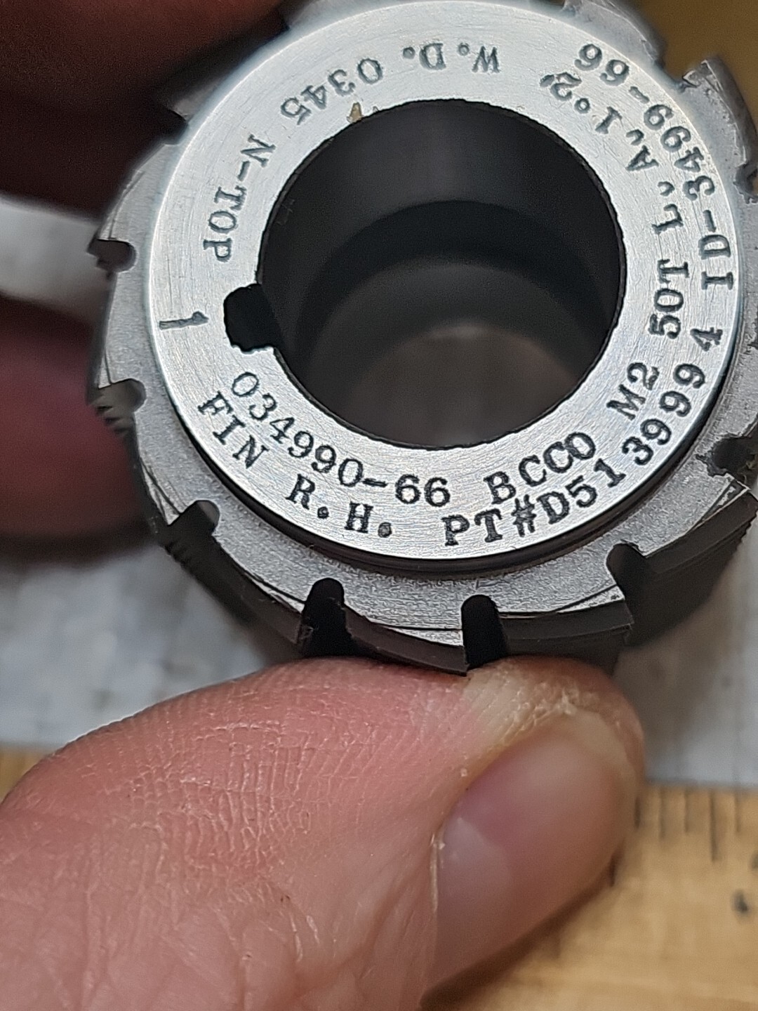 BCCO M2 GEAR HOB CUTTER 50T LA 1°2′ RH FIN N TOP 3/4 ARBOR EXCELLENT COND