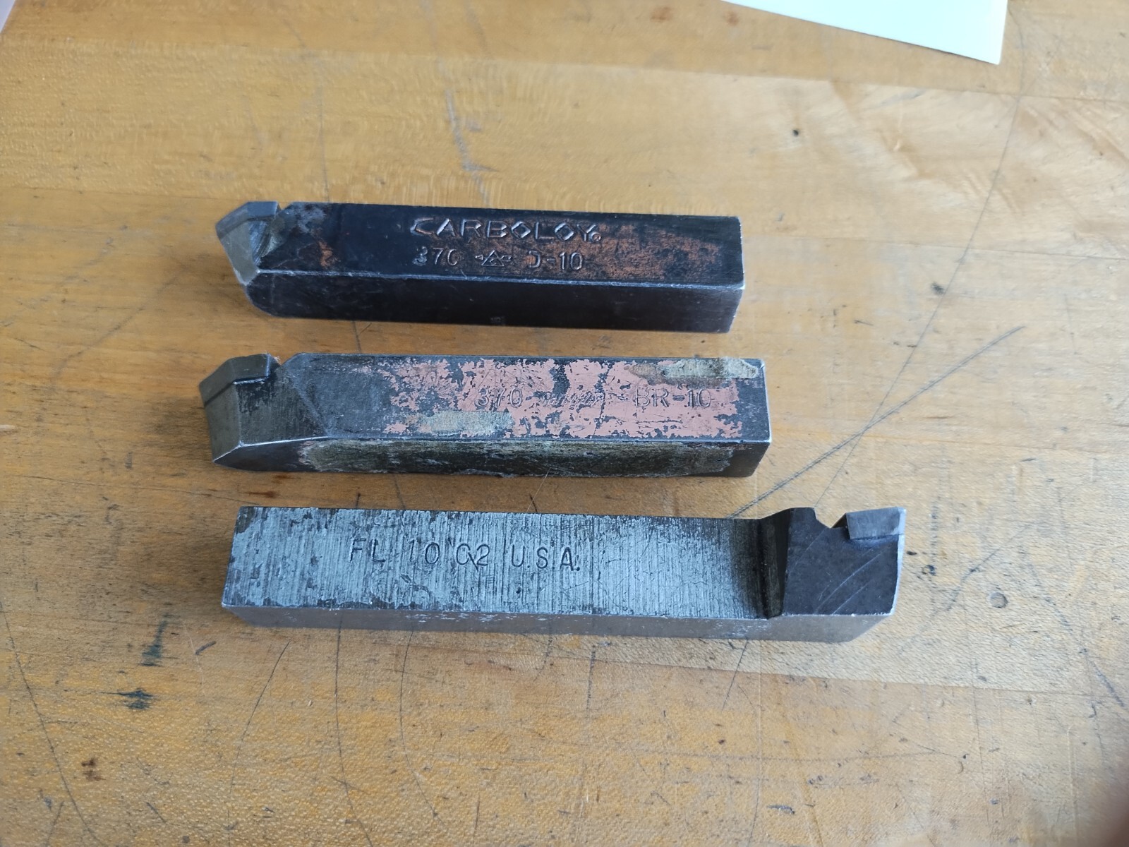 Carboloy 5/8″(.625) square x 4″ lg Cemented Carbide Lathe Cutters lot of 3 USA